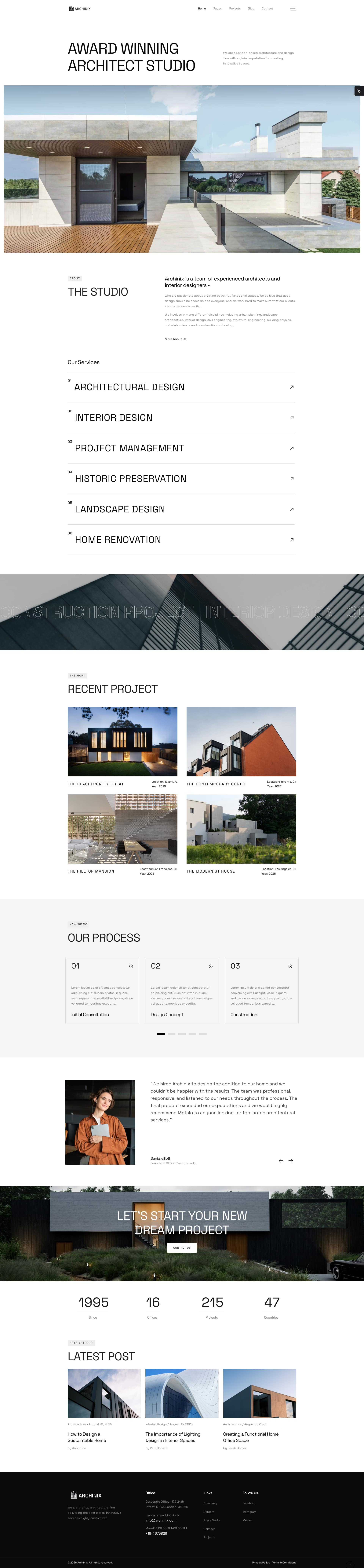 Archinix — Architecture & Design website template