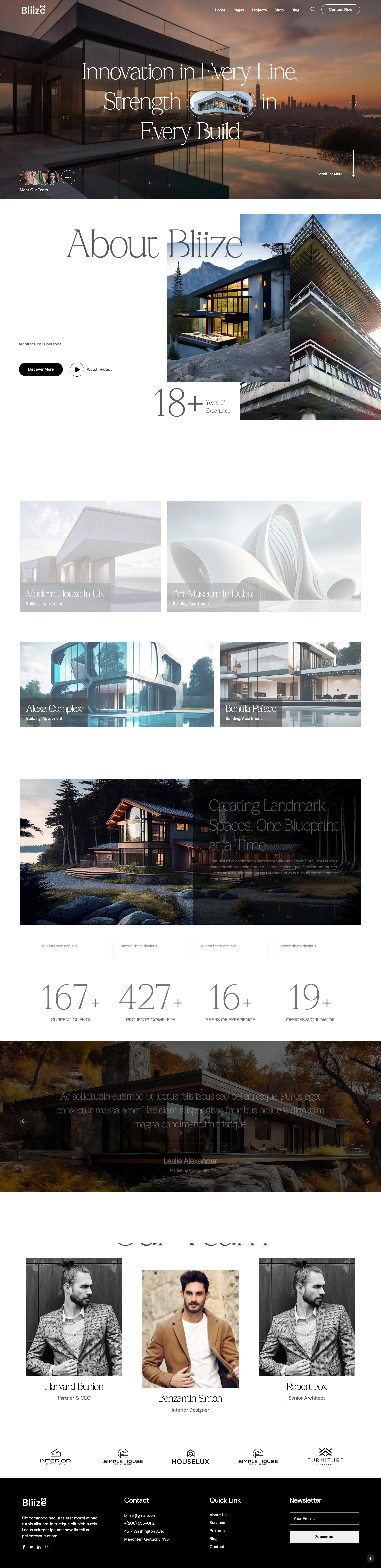 Bliize — Luxury Architecture & Development website template